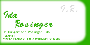 ida rosinger business card